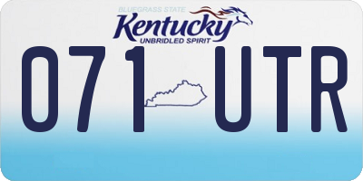 KY license plate 071UTR