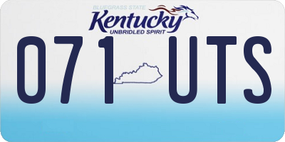 KY license plate 071UTS