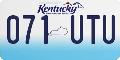 KY license plate 071UTU