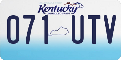 KY license plate 071UTV