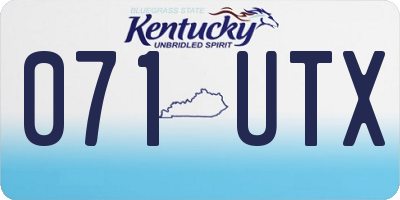 KY license plate 071UTX