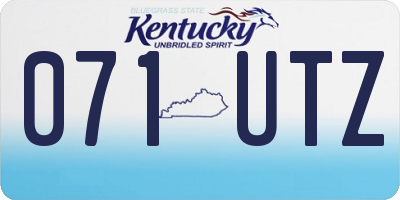 KY license plate 071UTZ