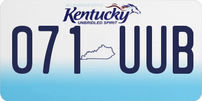 KY license plate 071UUB