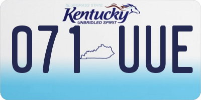 KY license plate 071UUE