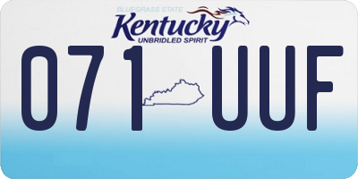 KY license plate 071UUF