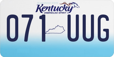 KY license plate 071UUG