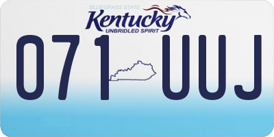 KY license plate 071UUJ