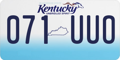 KY license plate 071UUO