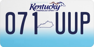 KY license plate 071UUP