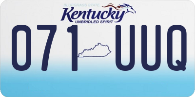 KY license plate 071UUQ