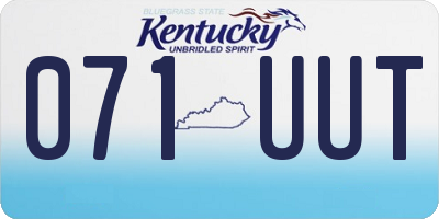 KY license plate 071UUT