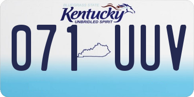 KY license plate 071UUV