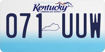 KY license plate 071UUW