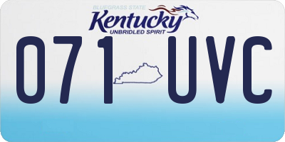 KY license plate 071UVC