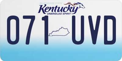 KY license plate 071UVD