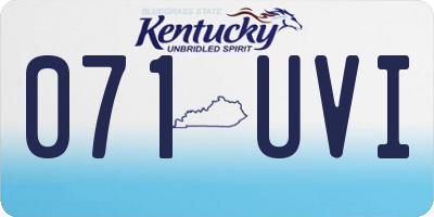 KY license plate 071UVI