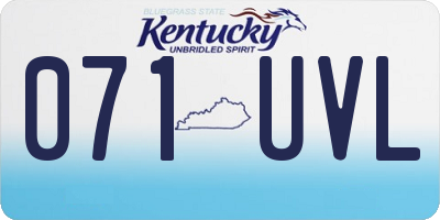 KY license plate 071UVL