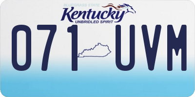 KY license plate 071UVM