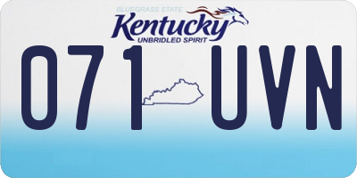 KY license plate 071UVN