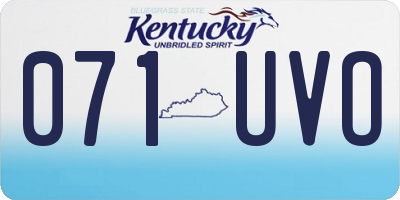 KY license plate 071UVO