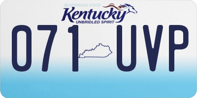 KY license plate 071UVP
