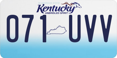 KY license plate 071UVV