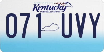 KY license plate 071UVY