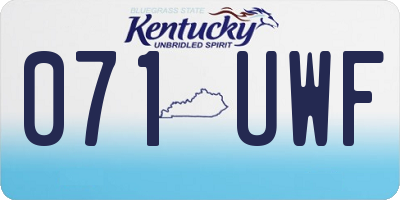 KY license plate 071UWF