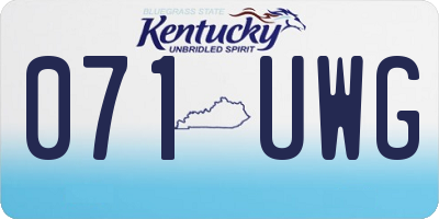 KY license plate 071UWG