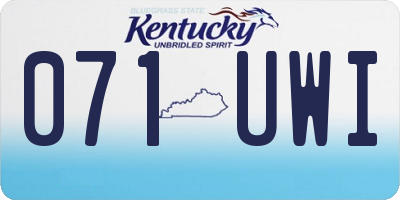 KY license plate 071UWI