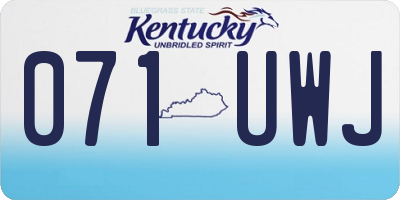KY license plate 071UWJ