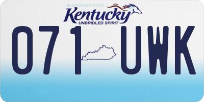 KY license plate 071UWK