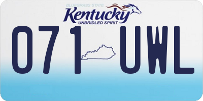 KY license plate 071UWL