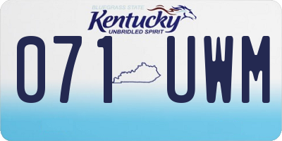 KY license plate 071UWM