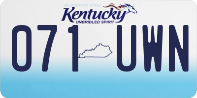 KY license plate 071UWN