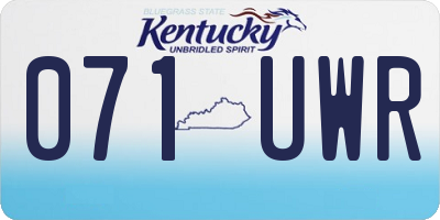 KY license plate 071UWR