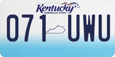 KY license plate 071UWU