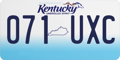 KY license plate 071UXC