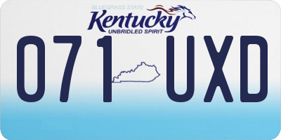 KY license plate 071UXD