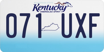 KY license plate 071UXF