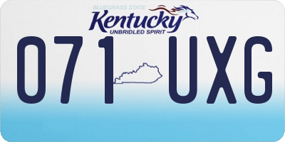 KY license plate 071UXG