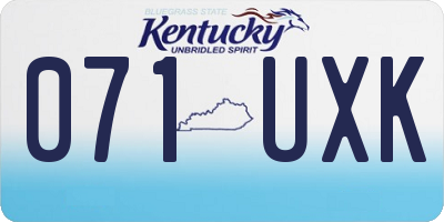 KY license plate 071UXK