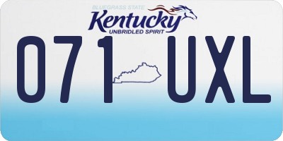 KY license plate 071UXL