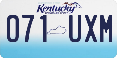 KY license plate 071UXM