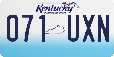 KY license plate 071UXN