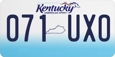 KY license plate 071UXO