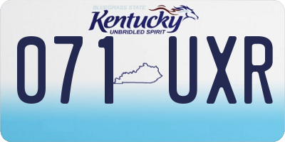 KY license plate 071UXR