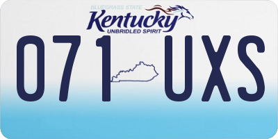 KY license plate 071UXS
