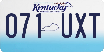 KY license plate 071UXT
