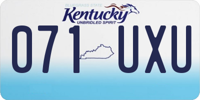 KY license plate 071UXU